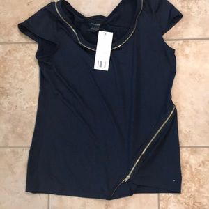 Boutique style shirt with zipper detail